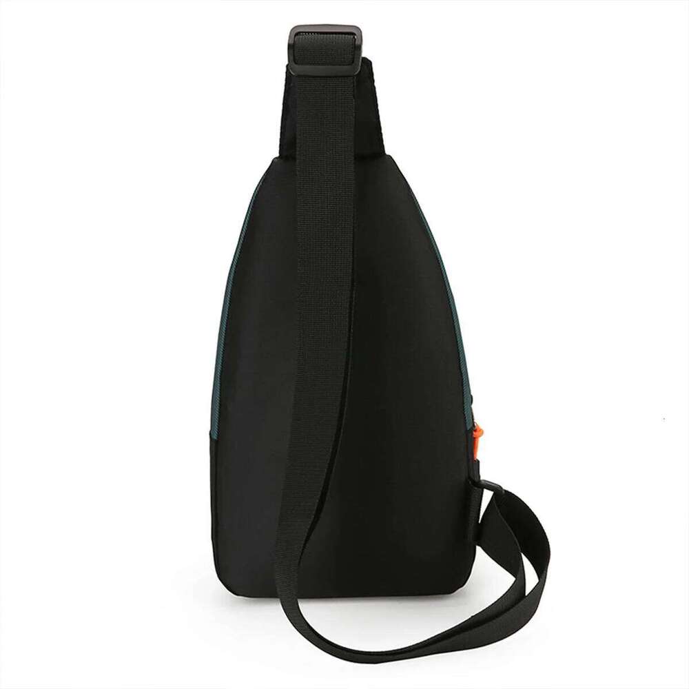 Women's Sporty Chest Bag with Headphone Hole Lightweight Oxford Crossbody Pack Multi-Pockets Adjustable Strap for Running Gym