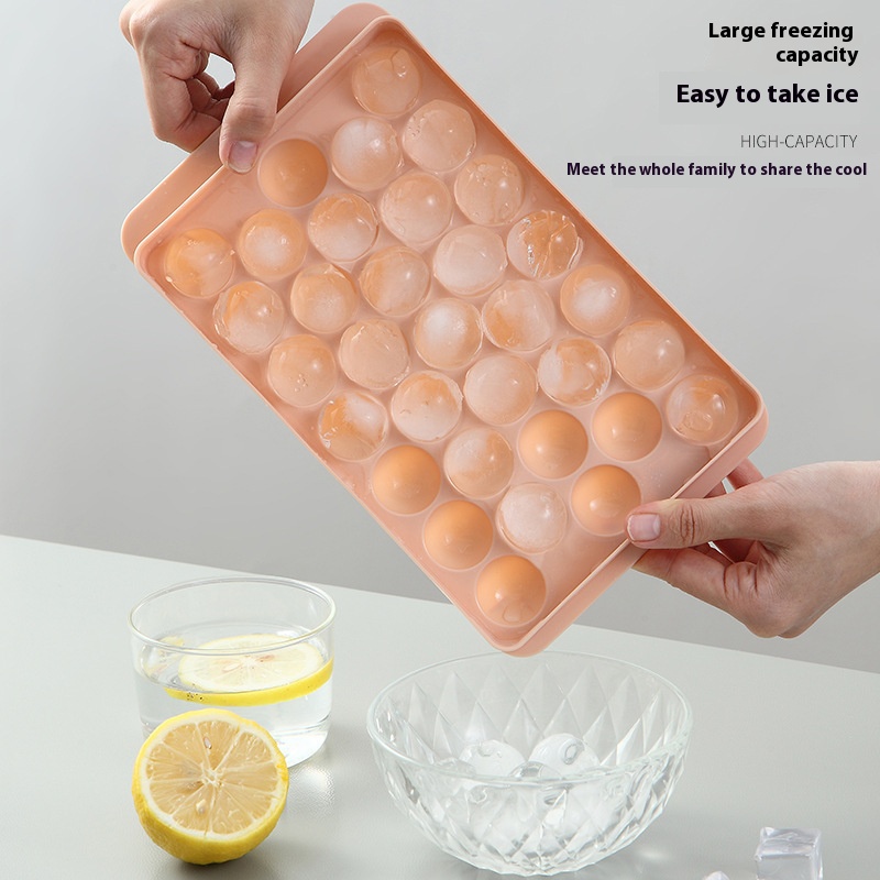 Creative DIY ice cube molds food-grade spherical ice cube with lid home ice cubes net red ice box