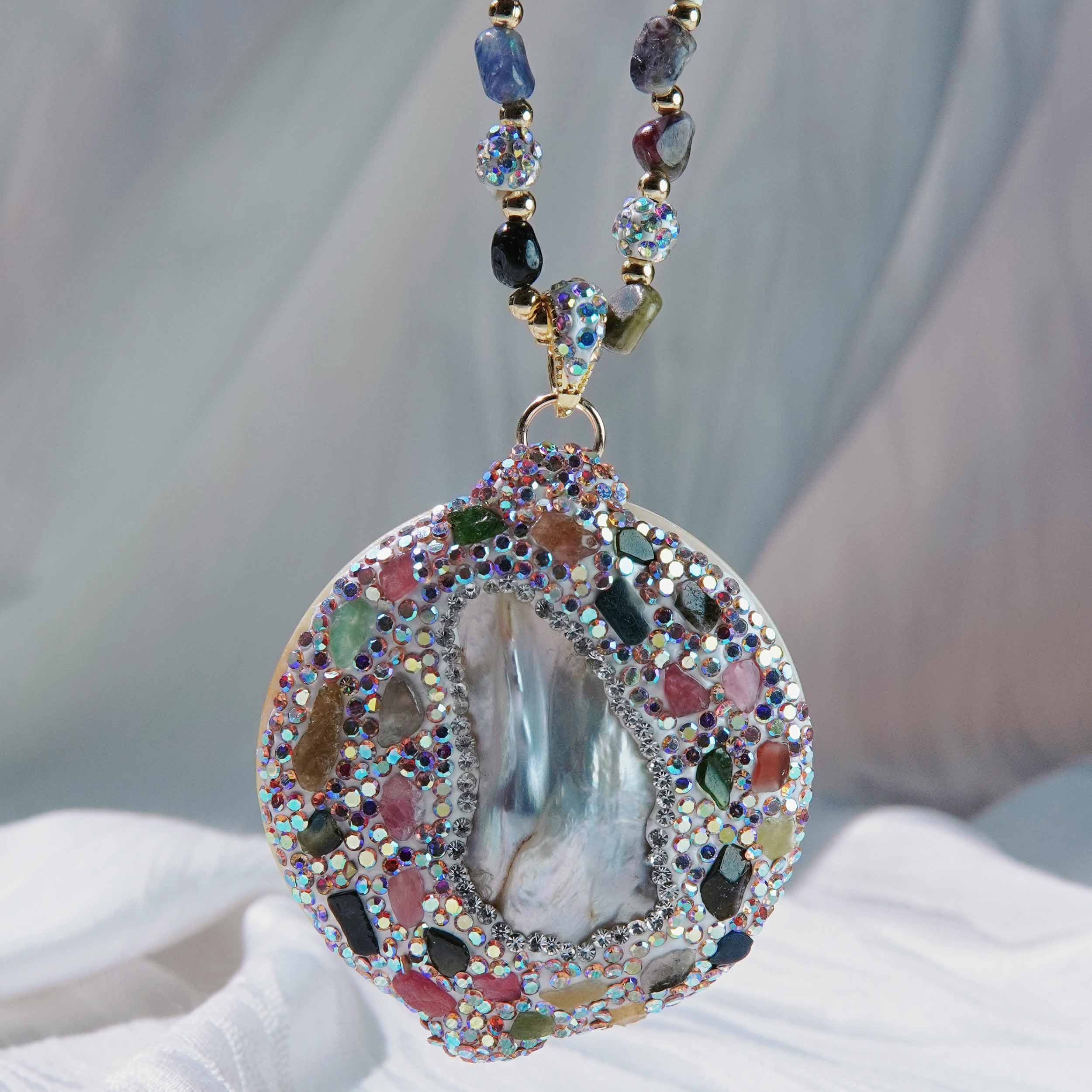 Star Mang Baroque Pearl Energy Jewelry Set is light and luxurious natural original stone has a high sense of design, and the natural tourmaline neckla