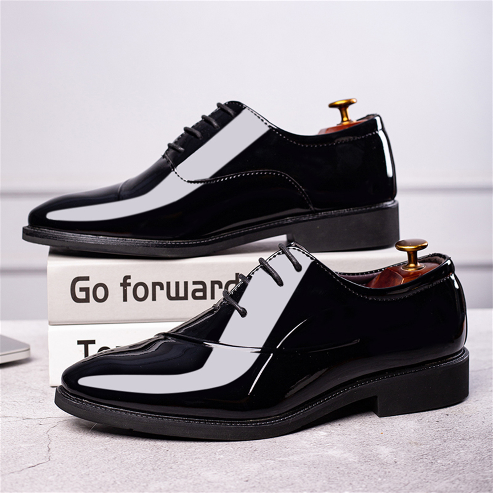 Men's Dress Shoes Classic Modern Formal Business Oxford Shoe X Stripe Comfortable Tuxedo Casual Lace-up Formal Business Oxford Wedding Shoes Fath