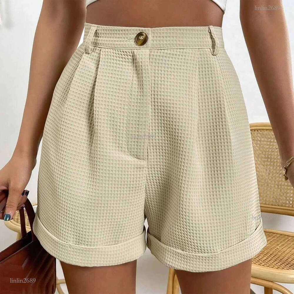 Office Lady Solid Shorts For Women Summer Y2k Loose Short Trousers Elegant Korean Fashion High Waisted Short Solid Simple PantsX240918