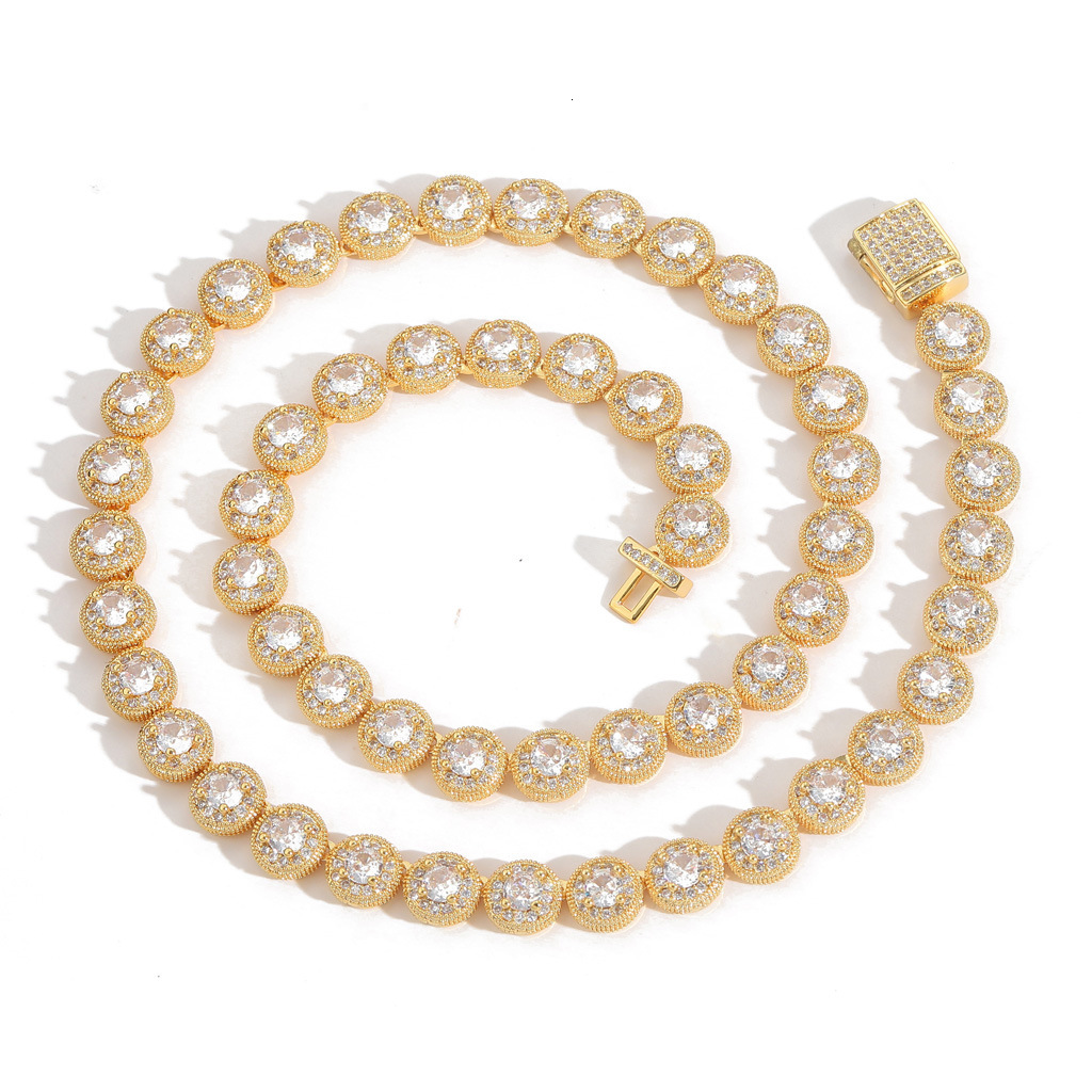 Luxury Jewelry New Release 8mm Round Icy Sugar Chain Iced Out Luxury Unique Trendy Men Niche Collarbone Hip Hop Necklace Pass the diamond tester