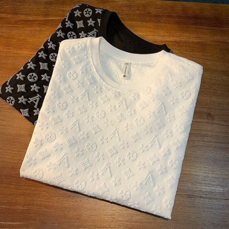 Summer men's new fashion round neck jumper short-sleeved T-shirt men's fashion printed loose half sleeved body 2025s hot