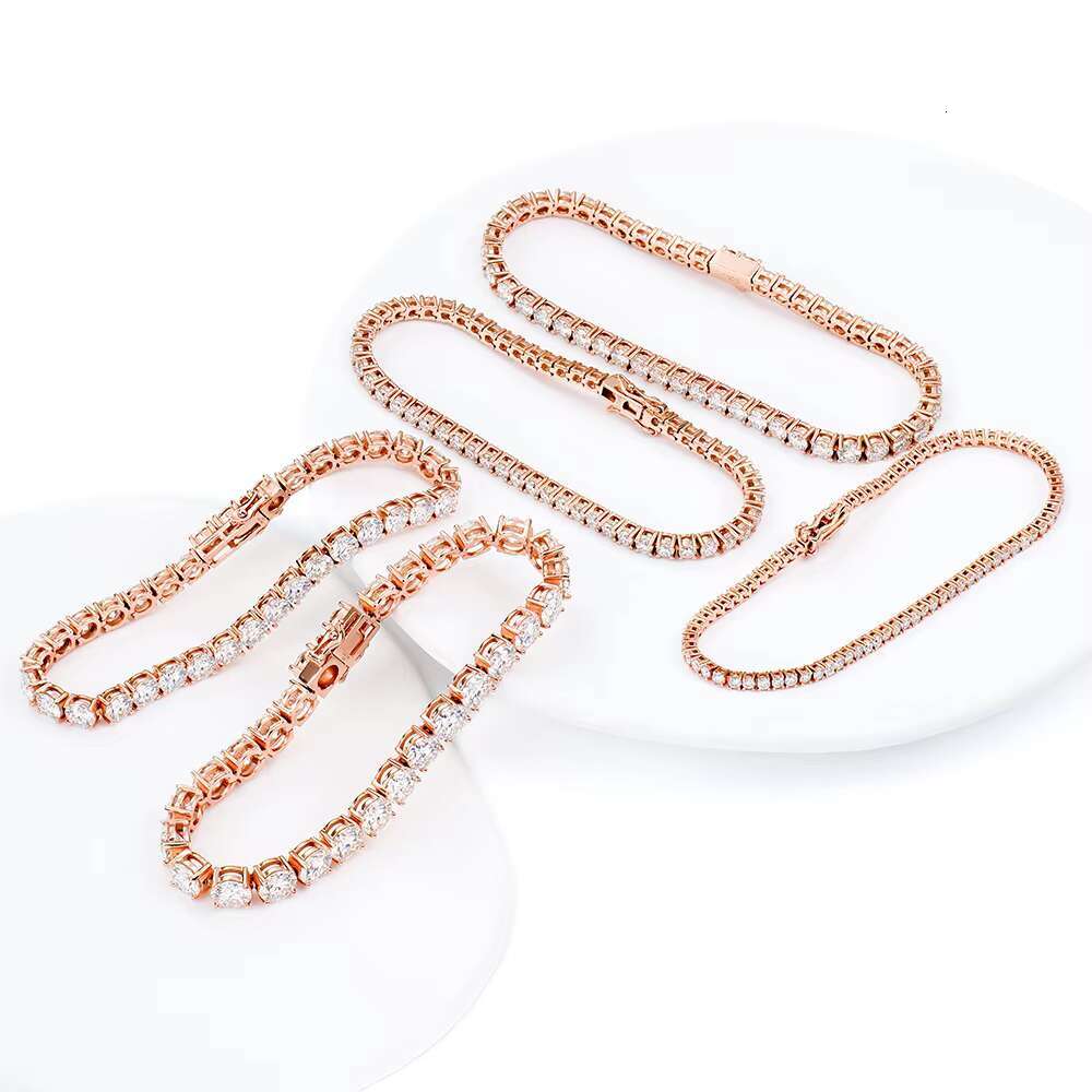 Round Cut Chain Vvs Men 2-6mm Mossanite Moissanite Tennis Custom Trendy Hip Hop 925 Silver Fine Jewelry Bracelets Bangles