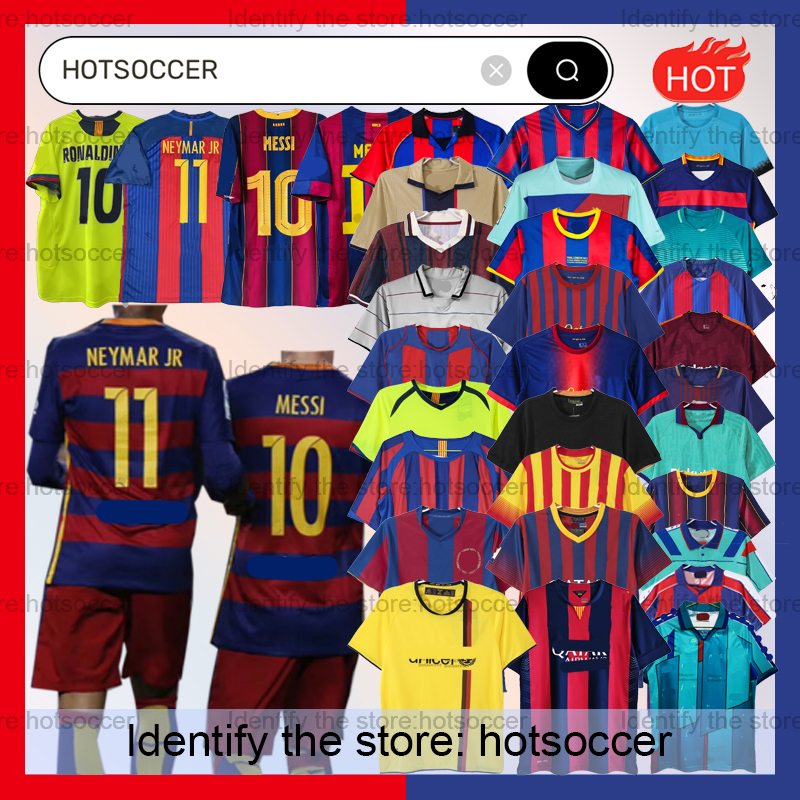 Retro football jersey BarcelonaSS soccer jersey 1989-2021 th M E S S I RONALDINHO NEYMAR JR A.INIESTA PUYOL BUSQUETS hotsoccer