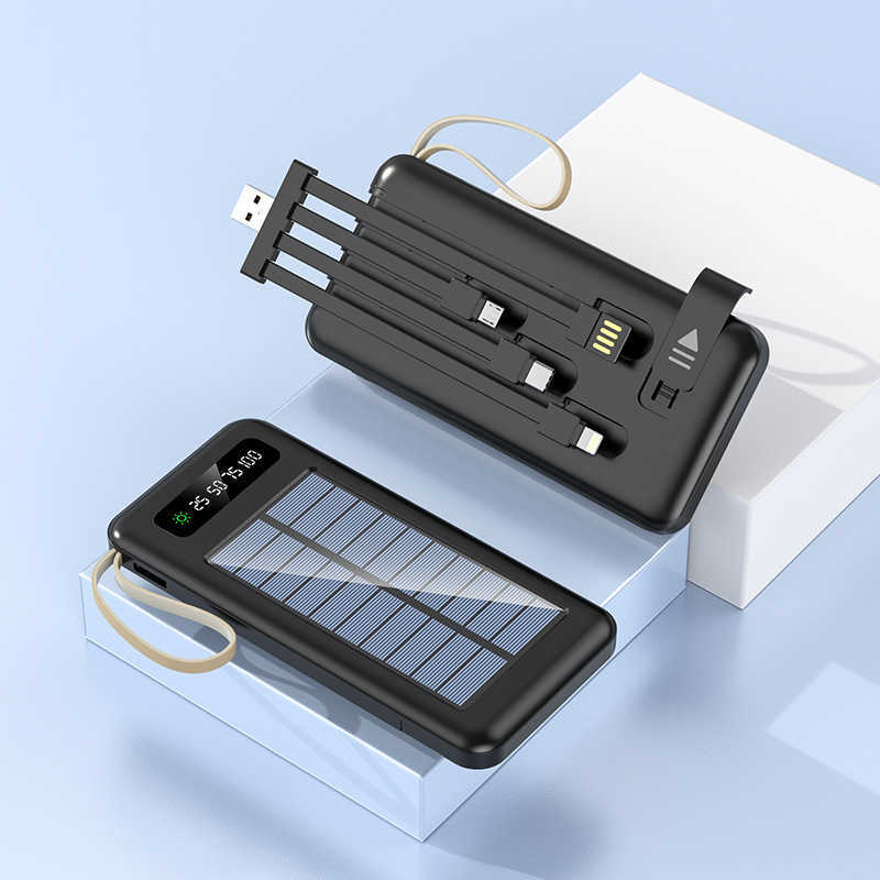 High-quality Mah Solar Power Bank Thin Light Comes With Four-wire External Battery Portable Daily Power Bank For AP Xm Samsung CL240808 Creative Style