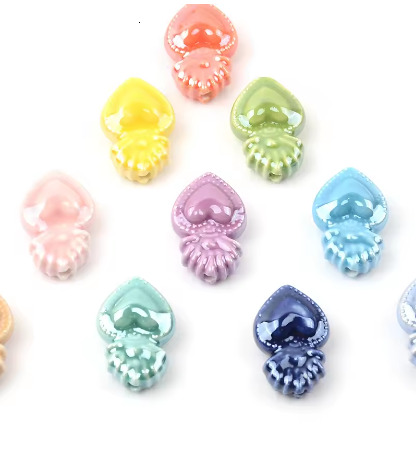 Love Torch Shape Ceramic Beads For Jewelry Making Necklace Bracelet Multicolored Porcelain DIY Beads Wholesale