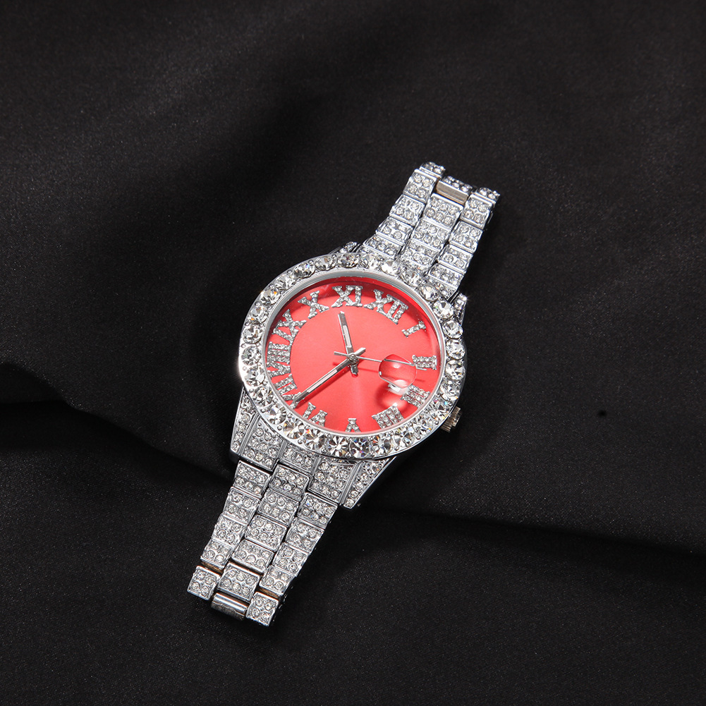 Luxury Jewelry VVS Moissanite Premium New All Over Diamonds Arabic Dial Men Watch Hip Hop Fashion Gold Big Dial Mechanical Pass the diamond tester