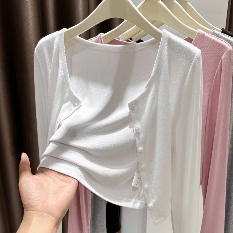 K1170 Gray sunscreen cardigan for women 2025 summer outerwear suspender skirt shawl outerwear ice silk shirt versatile coat