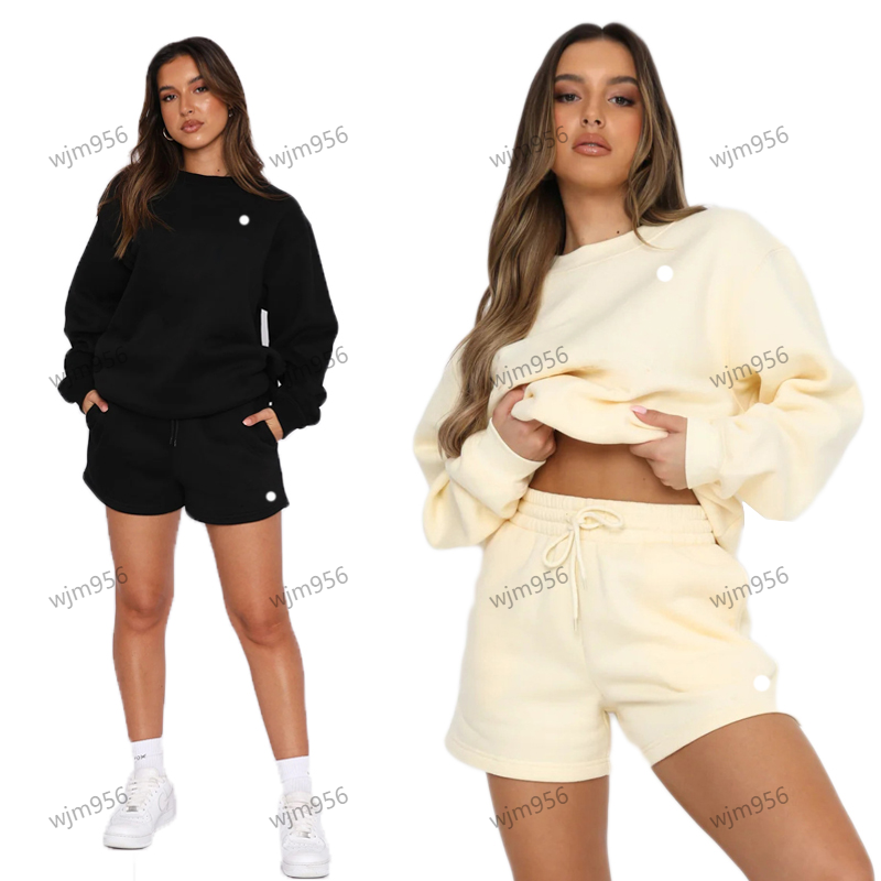 Yoga set sweatshirt shorts set gym Clothing women Long sleeved shorts suit Hooded sweatshirt pants sports sweats workout sets Exercise & Fitness Wea athletic wear