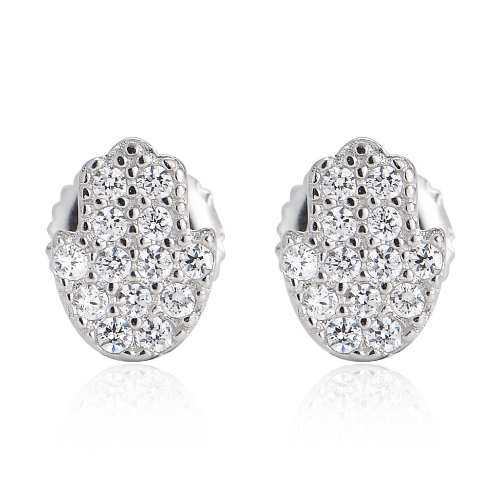 Luxury Jewelry New Hip Hop Iced Out S925 Sterling Silver Small Hand Design Bling Bling Fashion Premium VVS Moissanite Earrings Pass the diamond tester
