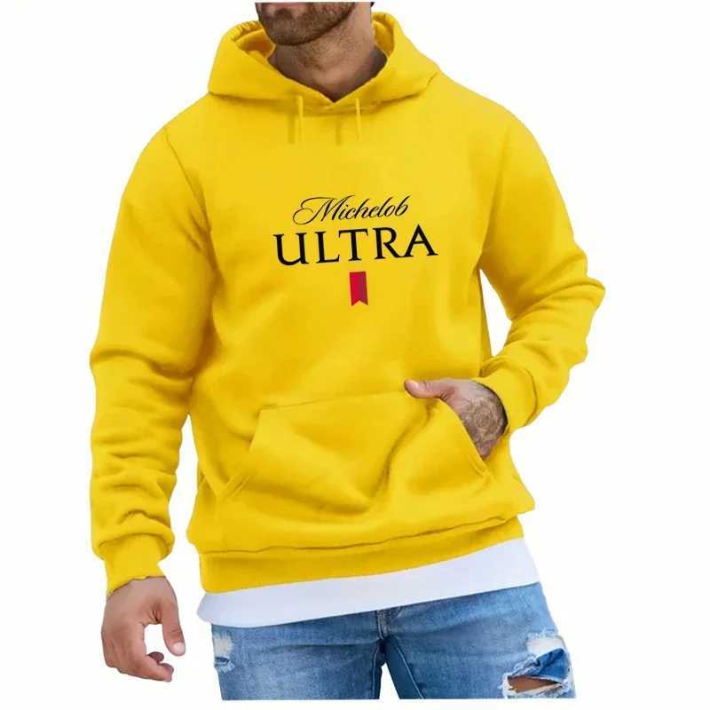 Autumn Winter Michelob Ultra Hoodie Men Pullover Sweatshirt Male Luxury Streetwear Solid Hooded Pullovers Tops W250630