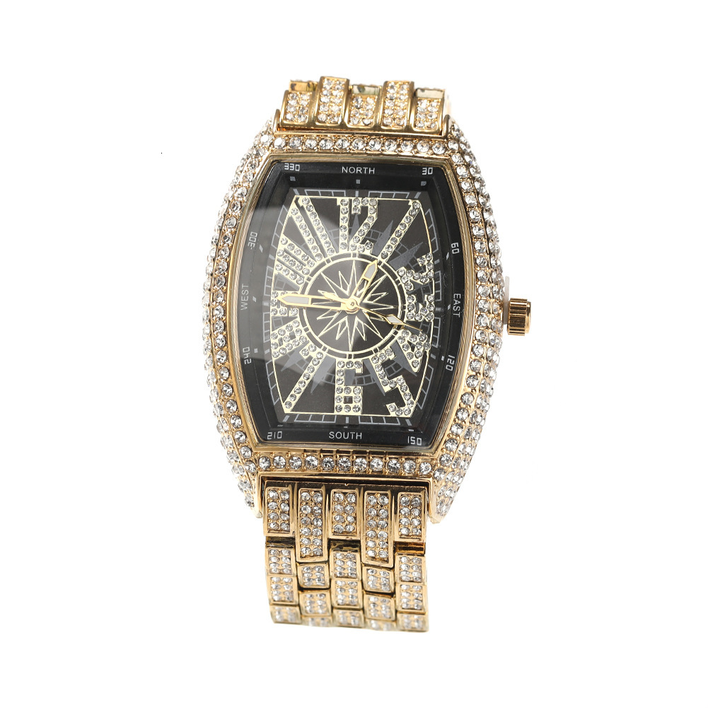 Luxury Jewelry VVS Moissanite Hip Hop Iced Out Bling Bling Starry Men Watch Personalized Numerals Barrel Big Dial Pass the diamond tester