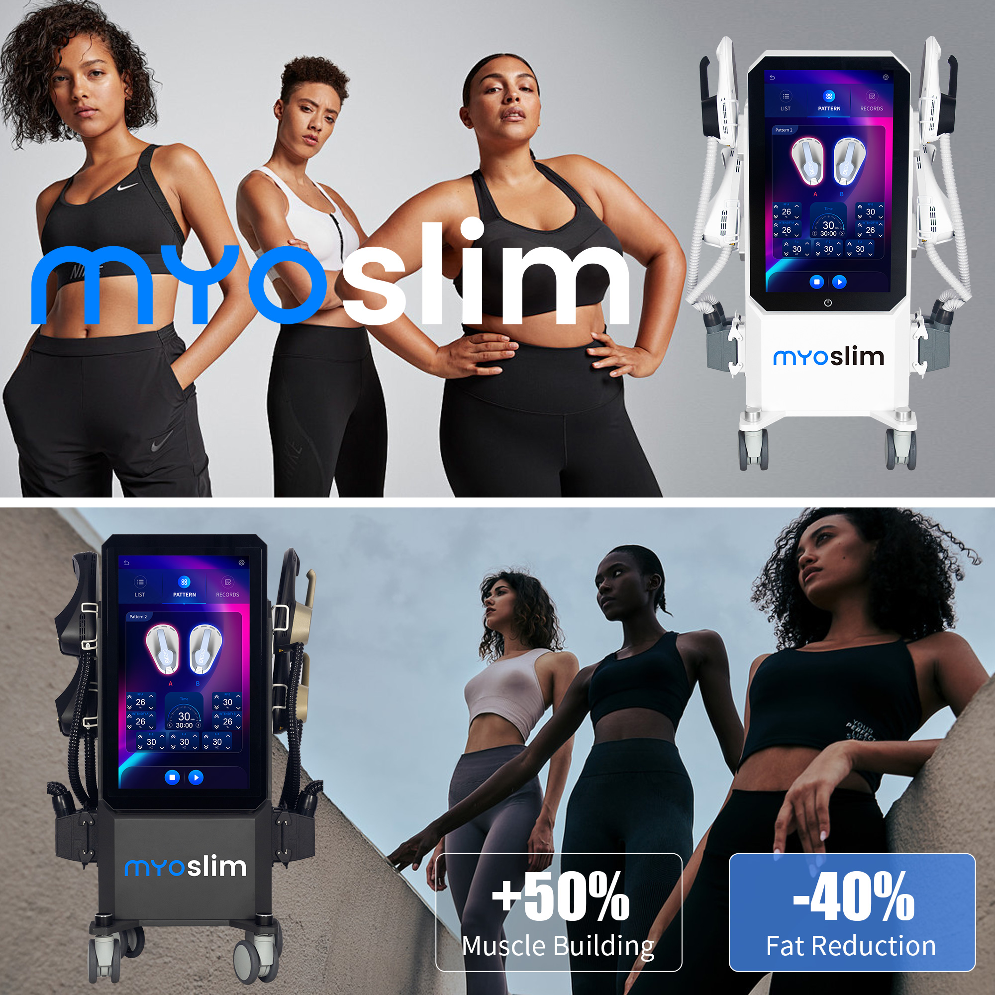 New Upgrade Myoslim Portable High Power Ultra Body 15 Tesla EMS RF Weight Loss Reshaping Muscle Contour Stimulation Shaping Machine