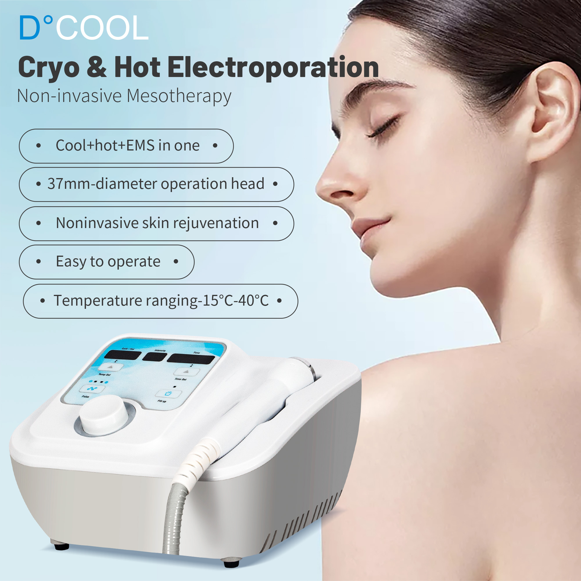 Semiconductor 2In1 Machine Cold And Hot Therapy Painless Introduction Ant-wrinkle Anti Puffiness Cryo Electroporation