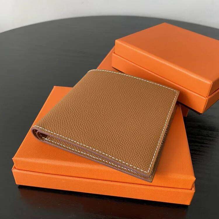 Free Custom Initial Letters Palm Pattern Cowhide Men's Genuine Leather Short Gift Box Universal Folding Wallet