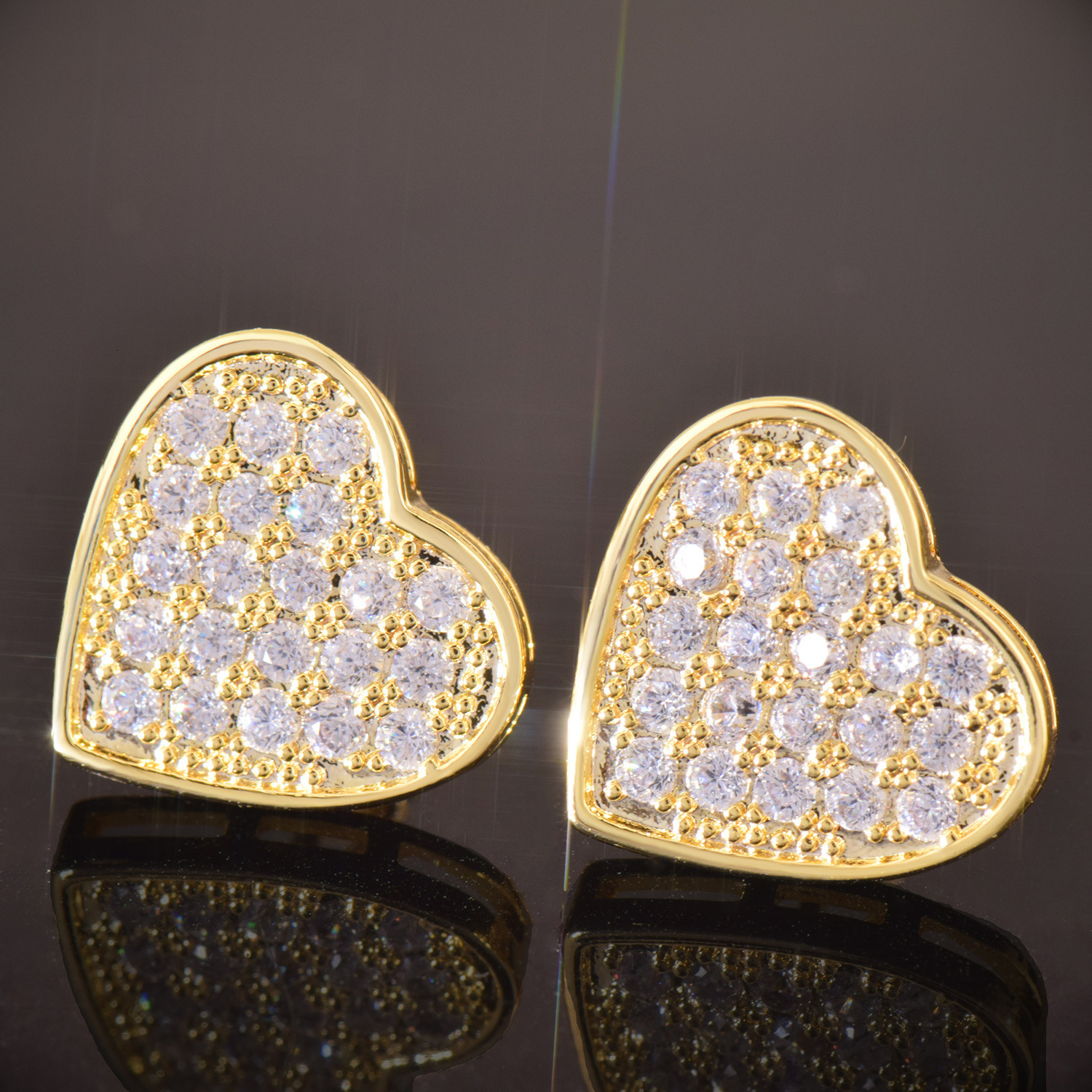 Luxury Jewelry Hip Hop Romantic Heart Earrings Minimalist Full Diamond Moissanite Designer Bling Bling Pass the diamond tester