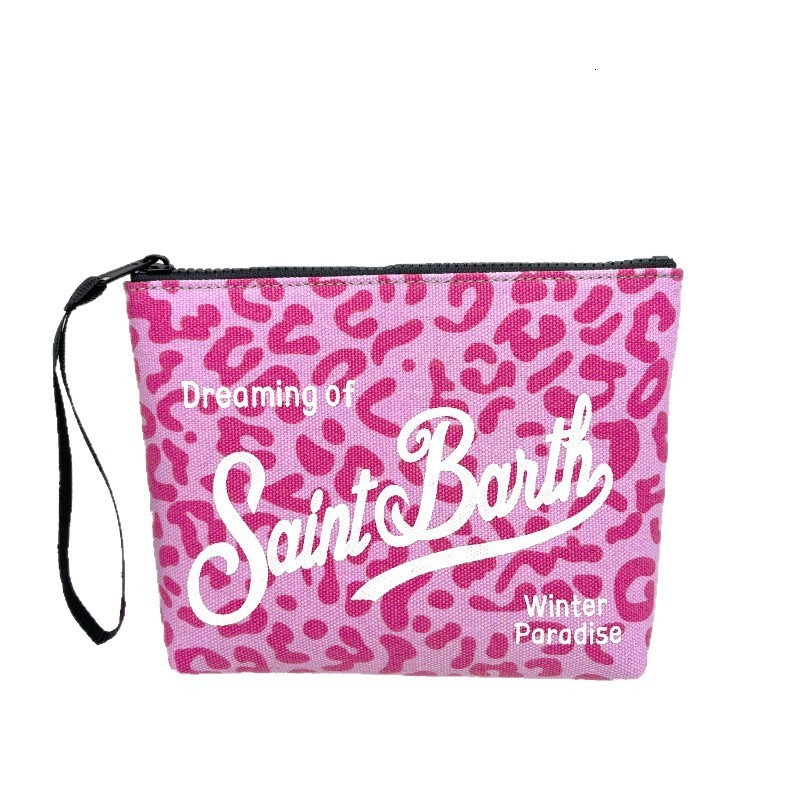 SAINT BARTH Autumn Winter Clutch Bag for Women Colorful Leopard Print Canvas Diving Handbag 250630