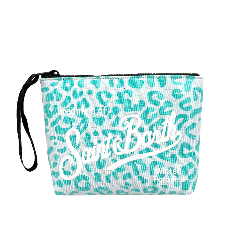 SAINT BARTH Autumn Winter Clutch Bag for Women Colorful Leopard Print Canvas Diving Handbag 250630