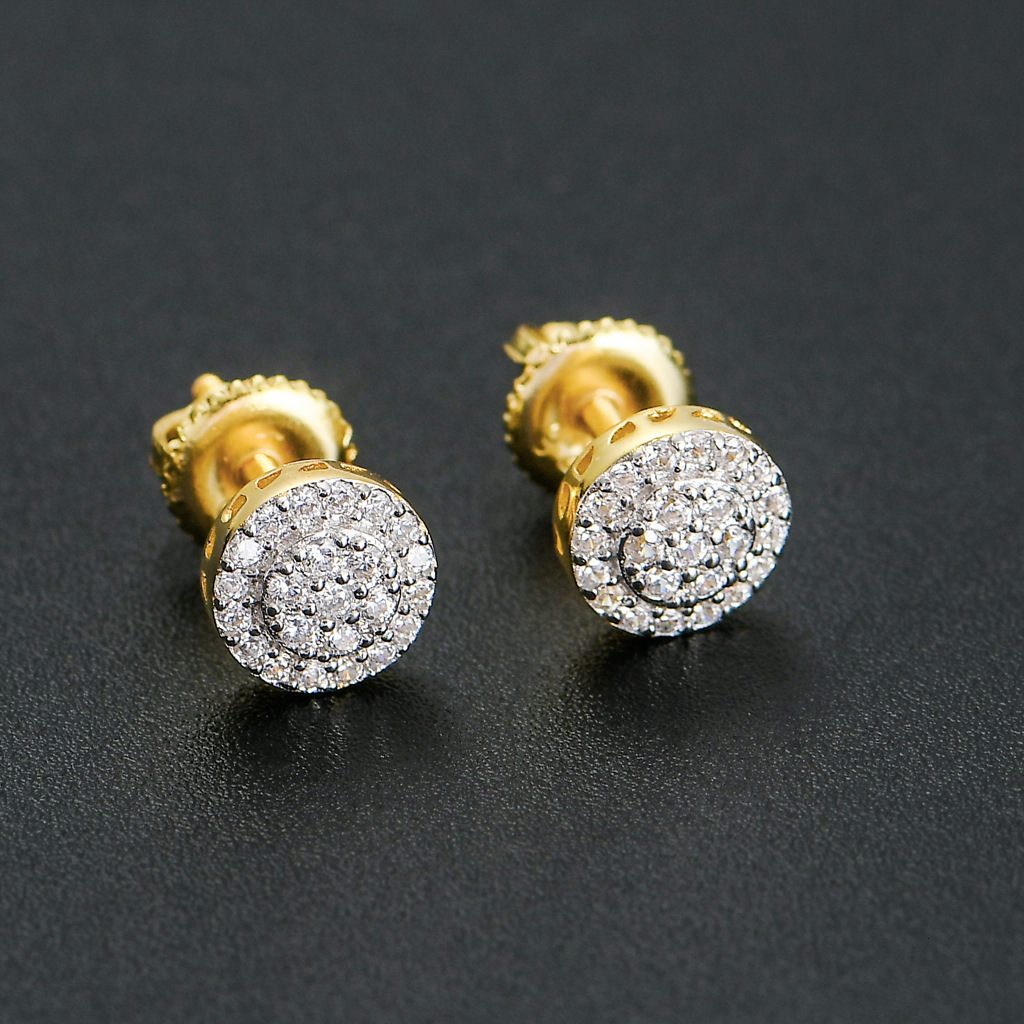 Luxury Jewelry Hip Hop S925 Sterling Silver Men's Round Iced Out VVS Moissanite Bling Bling Fashion Earrings Pass the diamond tester