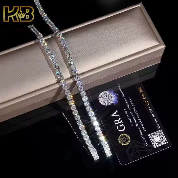 Wholesale 6mm Stainless Steel Moissanite Iced Out Buttons Cuban Link Chain Necklace Luxury Custom Mens Hip Hop Jewelry