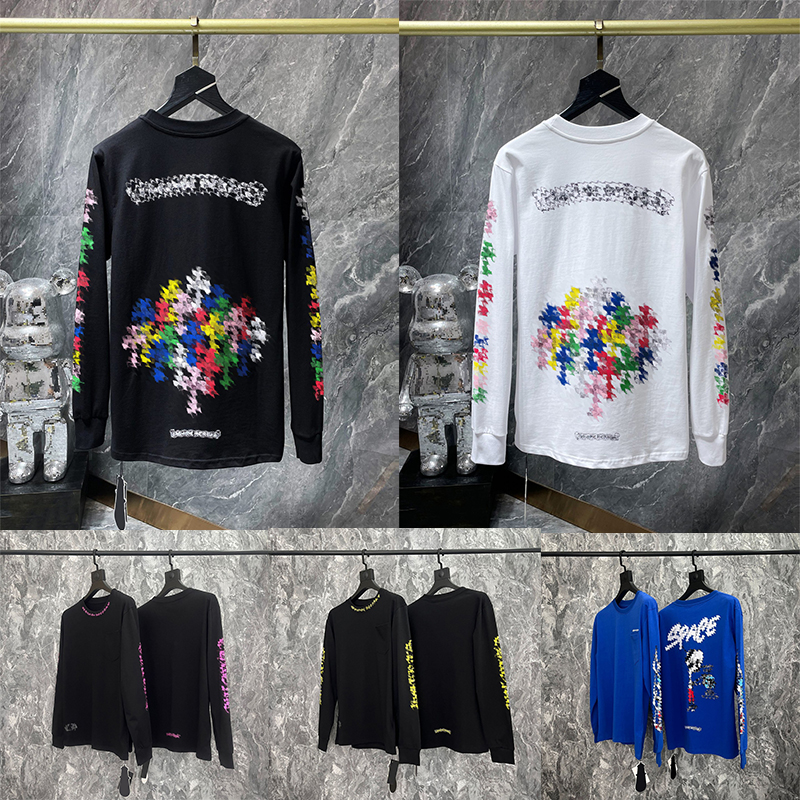 Mens Designer T Shirts Women Letter Printed Tshirts Fashion Long Sleeve Tops High Street Styles Casual Loose Breathable tshirt Black White shirts