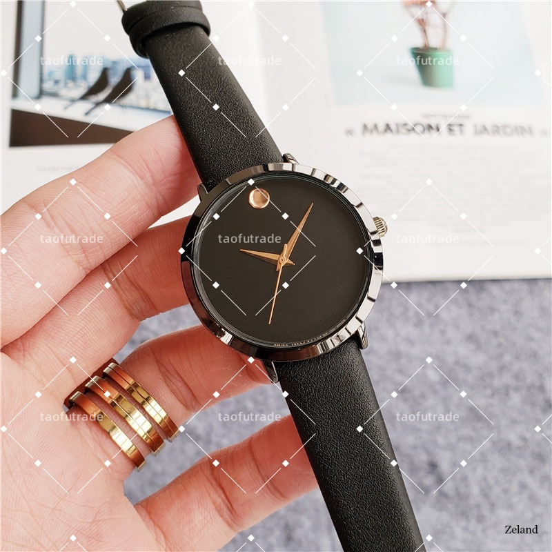 movadowatch for man and Women Luxury Gold Watch 3-Niddles Designer Wristwatches SwissQuartz Movement Sappire Stainless Steel Leather Band watches beb