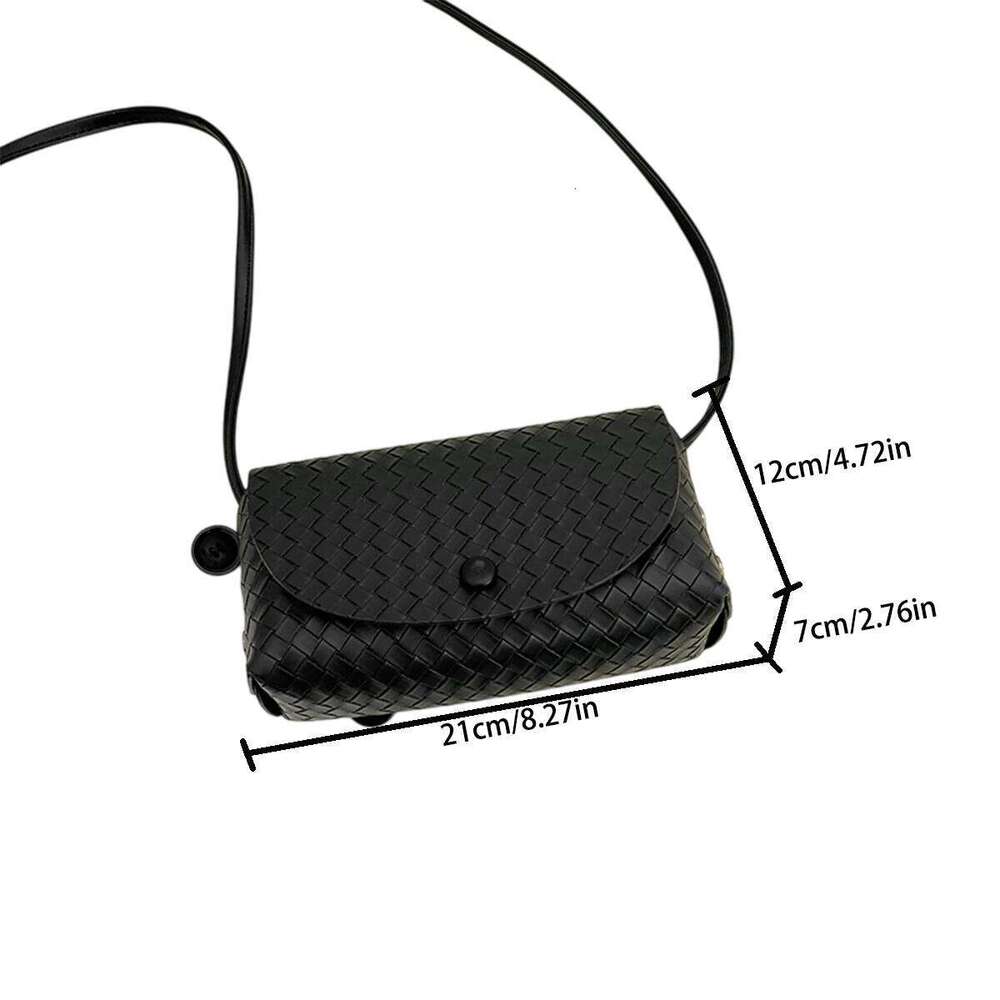Fashion Casual Braided Shoulder Bag Women's Lightweight Solid Color PU Magnetic Flap Snap Striped Handbag for Daily Commute