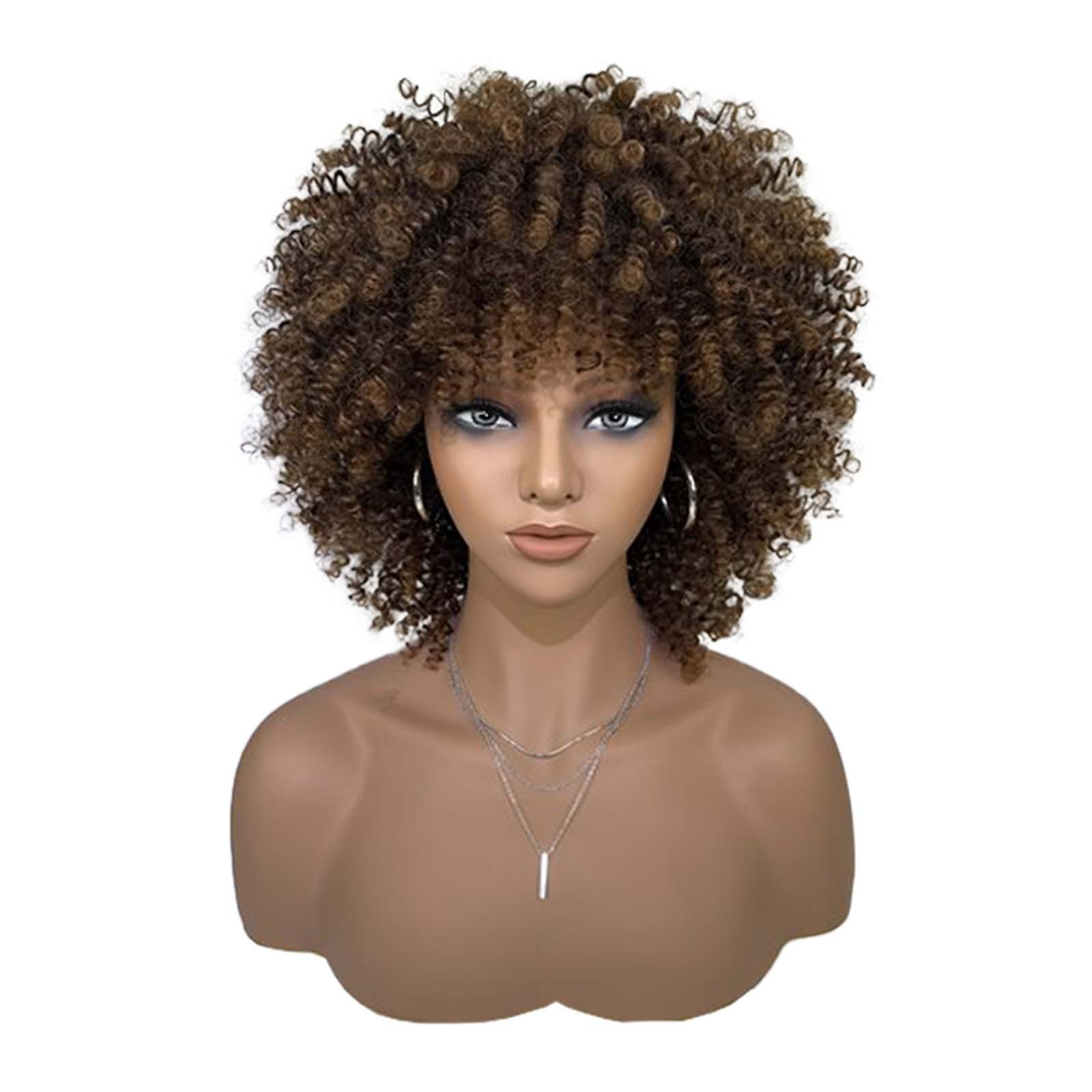 Factory wholesale of new cross-border European and American style natural explosion hairstyle short and fluffy small curl high-temperature hairpiece h