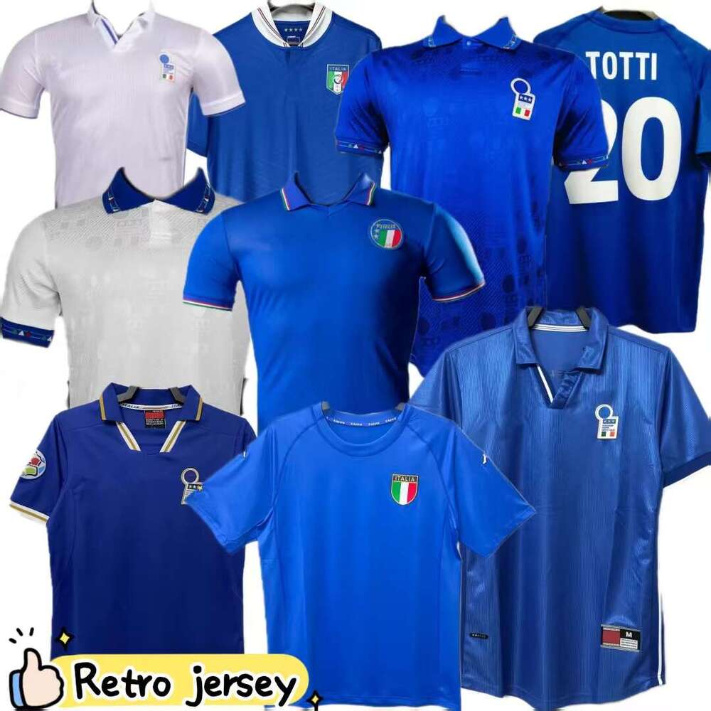 Retro classic Italy soccer jerseys 1990 1994 96 98 00 06 2012 20 21 Rossitto Italia R.BAGGIO MALDINI Nesta Albertini DEL PIERO Balotelli Men Kids Kits football jersey