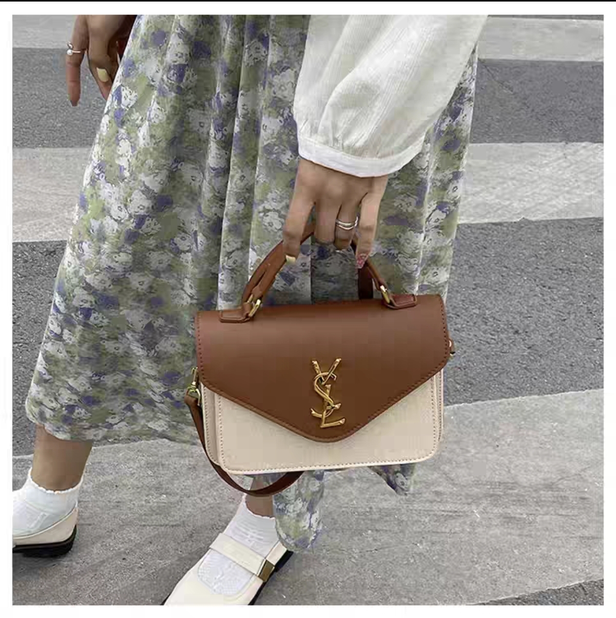 Designer Bag Luxury Bag Shoulder Bag Purse Crossbody Color Clash Commuter Women's Handbag High Quality Leather Flap Bag Black Large Capacity Shop