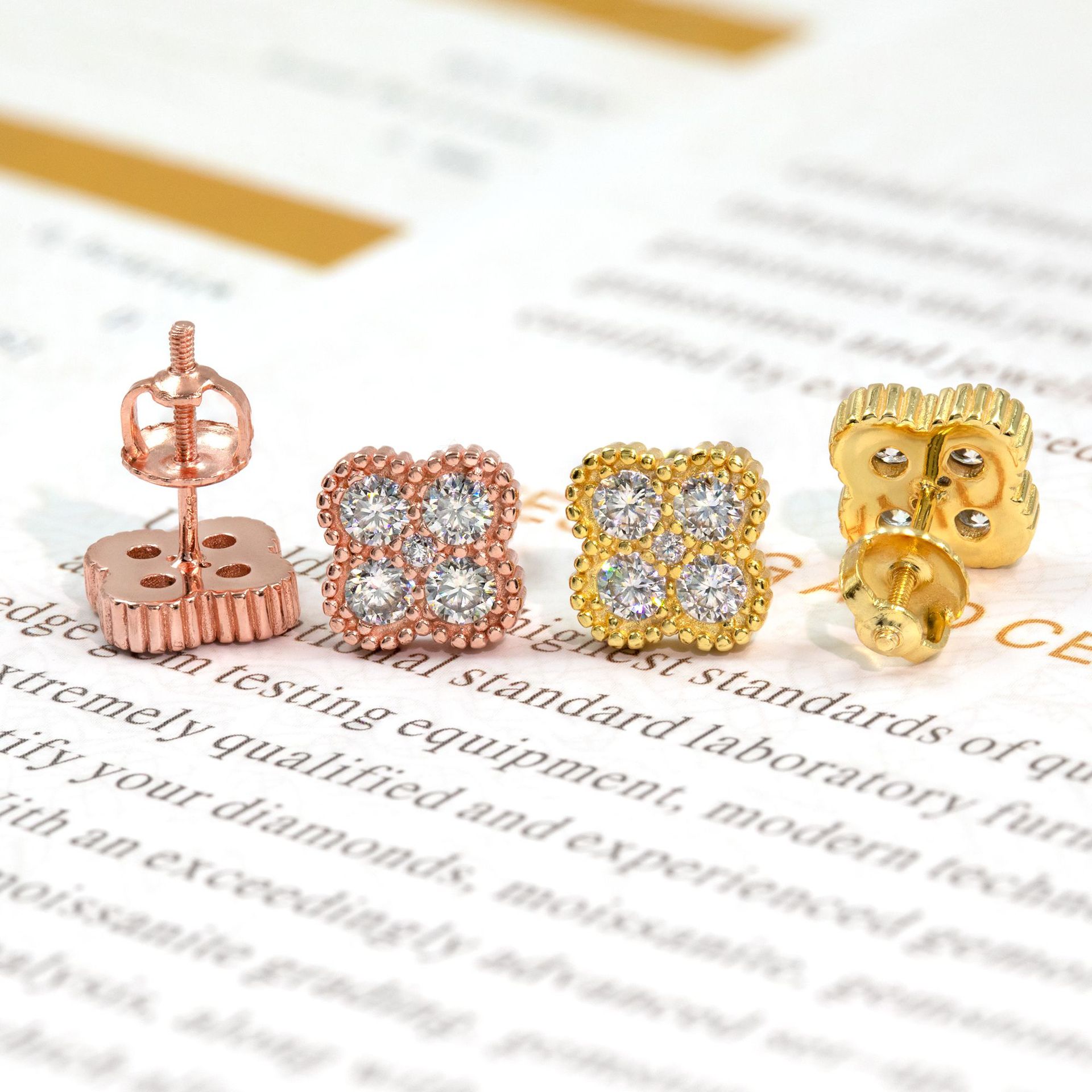 Popular Design Pass Diamond Tester Shining Iced Out Hip Hop Jewelry 925 Sterling Silver Jewelry Moissanite Stud Earrings