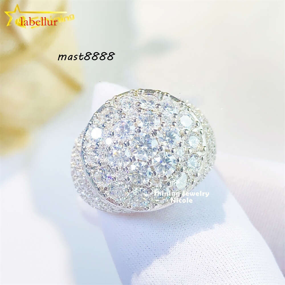 Fashion Style Iced Out Jewelry Sterling Hip Hop VVS Dia Sier Engagement Moissanite Men Ring