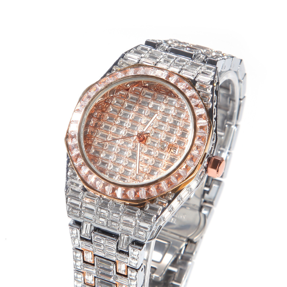 Luxury Jewelry VVS Moissanite Hip Hop New Watch Men's Iced Out Watch Casual Sports Round Dial Wristwatch Accessory Pass the diamond tester