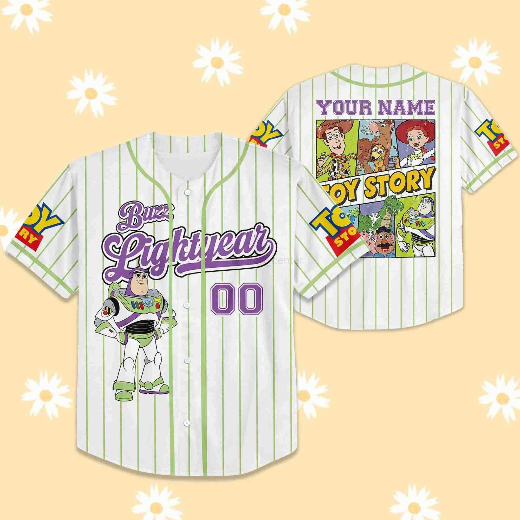 Disney New Custom Name And Number Disney Toy Story Series Baseball Jersey Team Series Select Style Disneyland Childrens Birthday Gift W250707