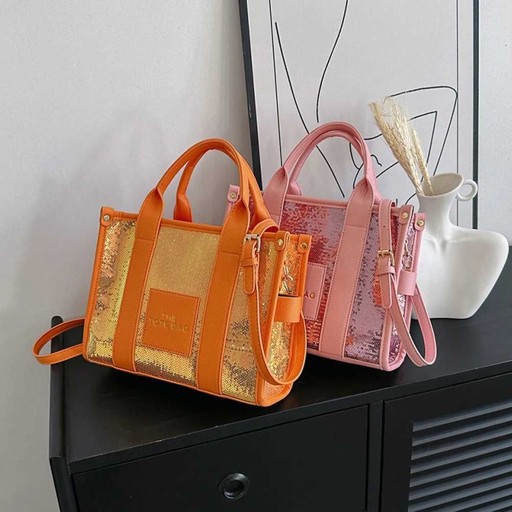 New letter printed glitter top womens leather handbag designer flash shoulder cross body bag Y250315a1