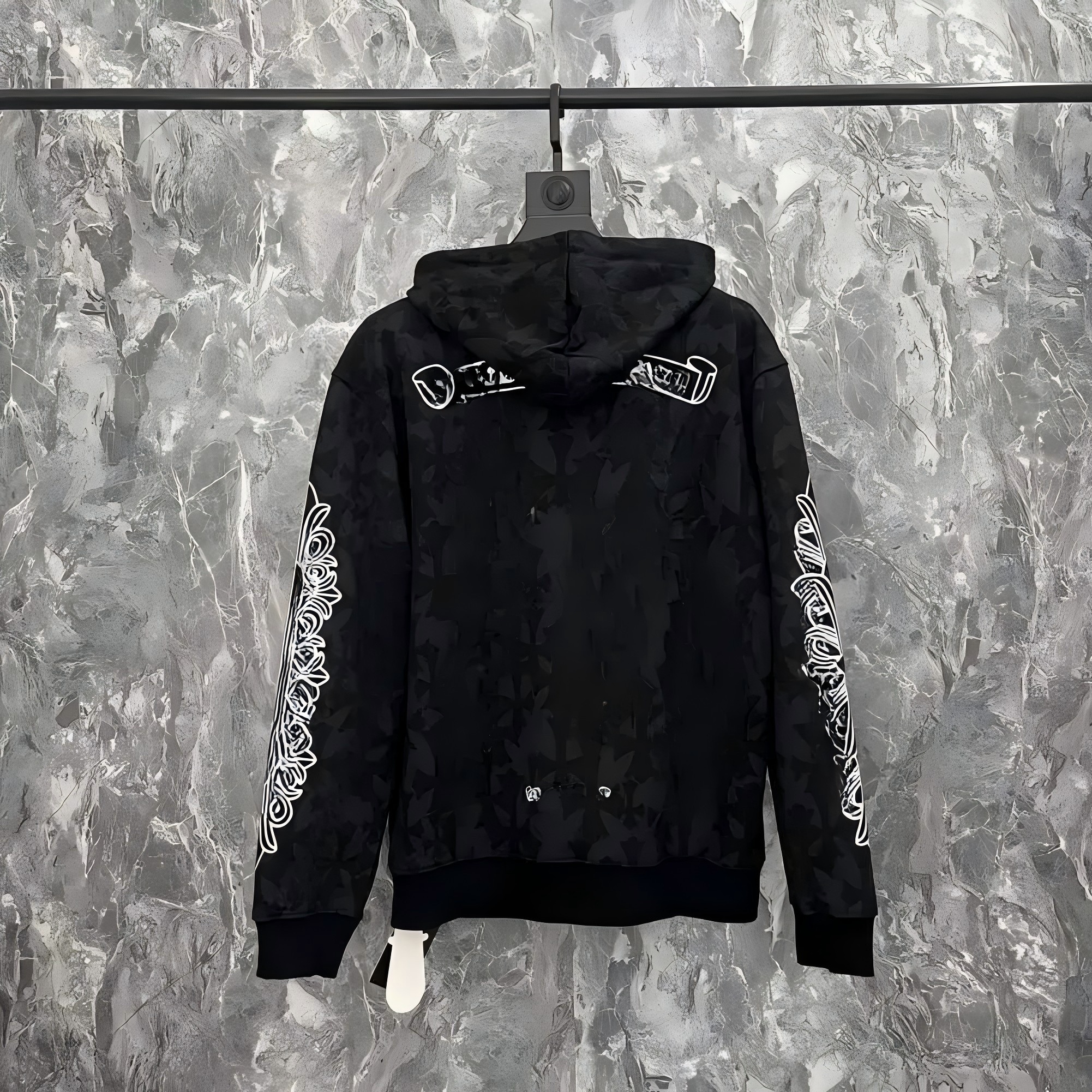 Chrome Hoody Mens Designer Hoodie Long Loose Ly Clothes Hoodie Designer Sleeves Jacket Zipper Outwear Coats Hoodies Mens Woman Chrome Streetwear Sanskrit Cross