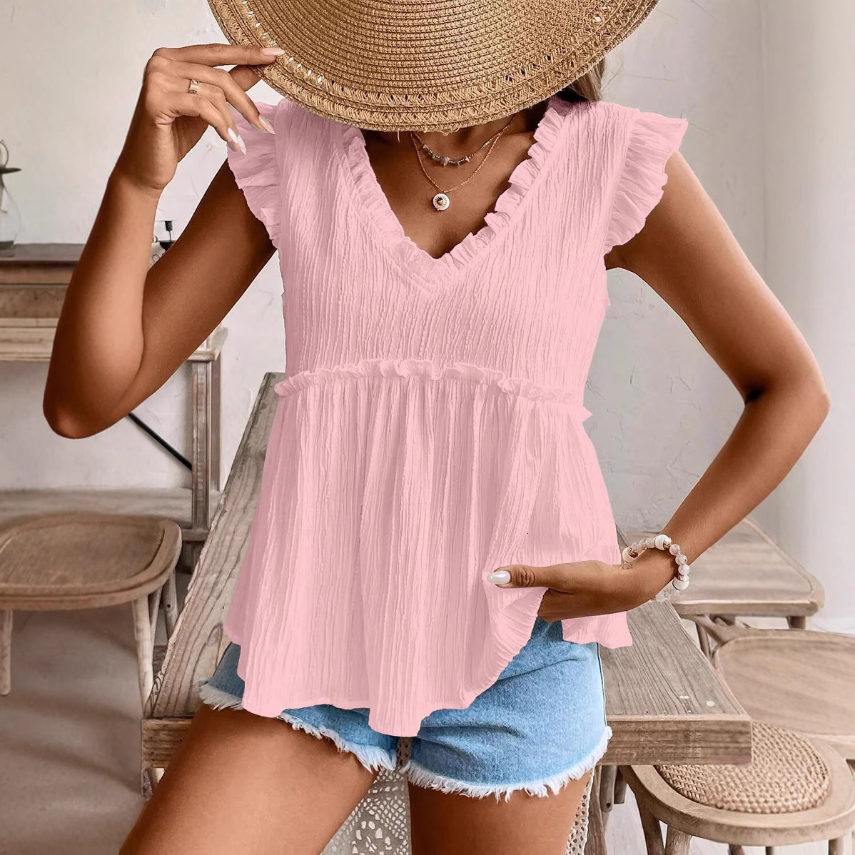 2024 Spring Autumn New Womens Fashion Sexy Deep V Lace Collar Long Sleeve T-Shirt Slim Fit Top T200321