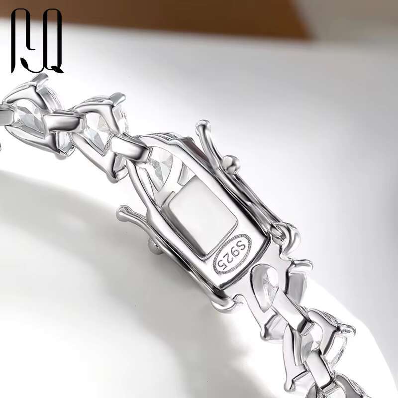 0.5ct Pear Cut VVS Moissanite Tennis Chain Bracelet Bangle Original 925 Silver GRA Hand Chain for Women S925 Tennis Bracelet