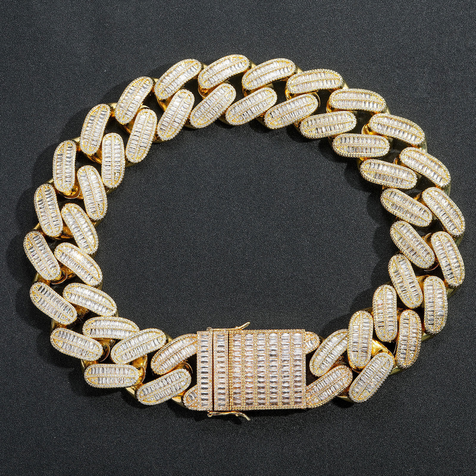 Luxury Jewelry Hip Hop 40mm Big Cuban Chain Iced Out Real Gold Plated Hip Hop Punk Men's Statement Bling Bling Necklace Pass the diamond tester