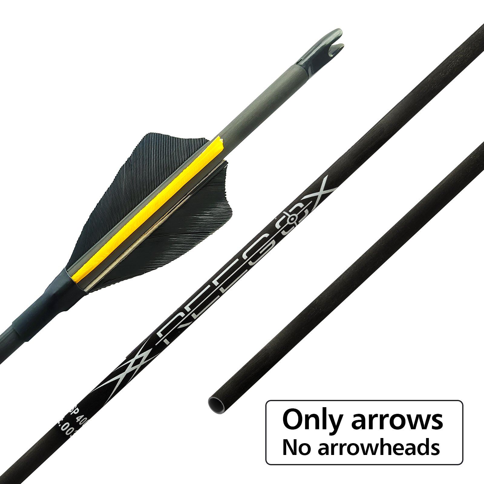 Carbon Archery Arrows without Arrowheads 31inch Hunting Arrows Turkey Feathers 12Pcs Targeting Arrows for Recurve Bow & Compound Bow Spine 350-1500 Ar