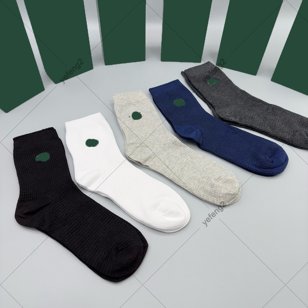 mens socks designer socks cotton classic embroidery sock casual random 5 color with box
