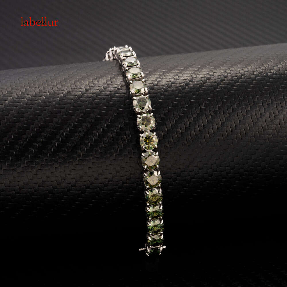 Top Quality Hot Selling Pass Dia Tester Sier 5mm 6.5mm Color Bracelet Green Moissanite Tennis Chain