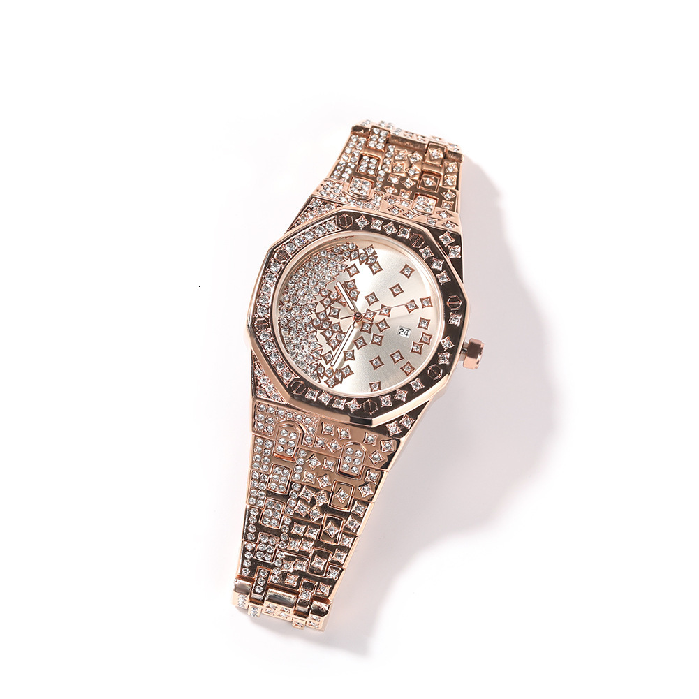 Luxury Jewelry VVS Moissanite High Quality Hip Hop New Octagon Bling Bling Star Watch Fashion Casual Waterproof Adult Mechanical Wristwatch Pass the d