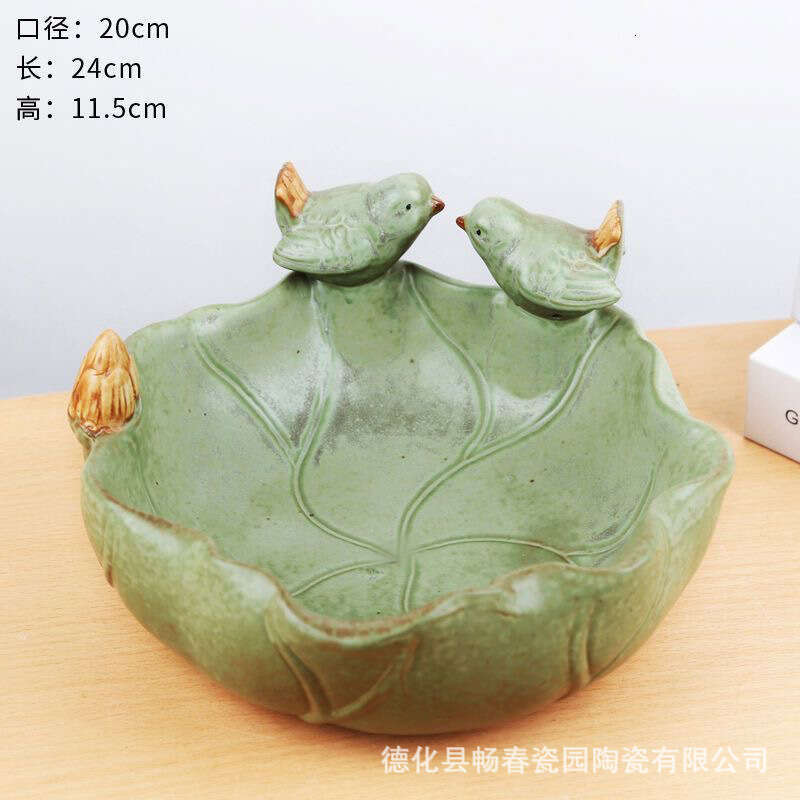 Bird Bath Outdoor Garden Decor Birdbath Feeder Antique Vintage Yard Bowl Ceramics
