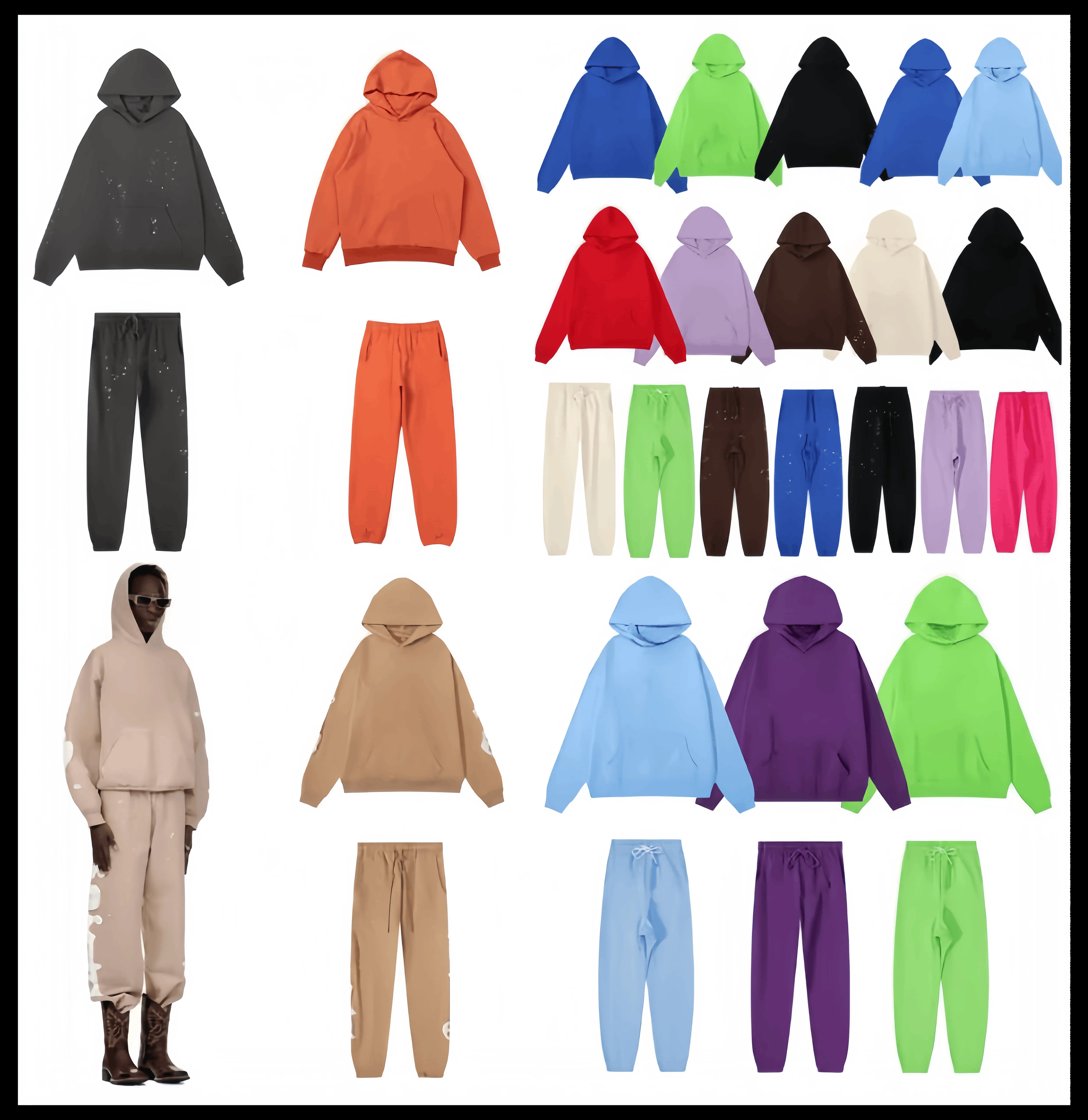 designer spider hoodies mens pants fashion spider hoodie and hight quality pants Stree puff print web hoodies Loose skin-friendly tracksuits us size s-xl