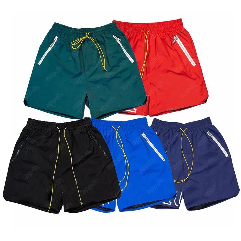 5A rhudeshorty designer shorts mens shorts summer fashion beach pants men high quality street draw rope 3m letter US Sizes S-XL dh