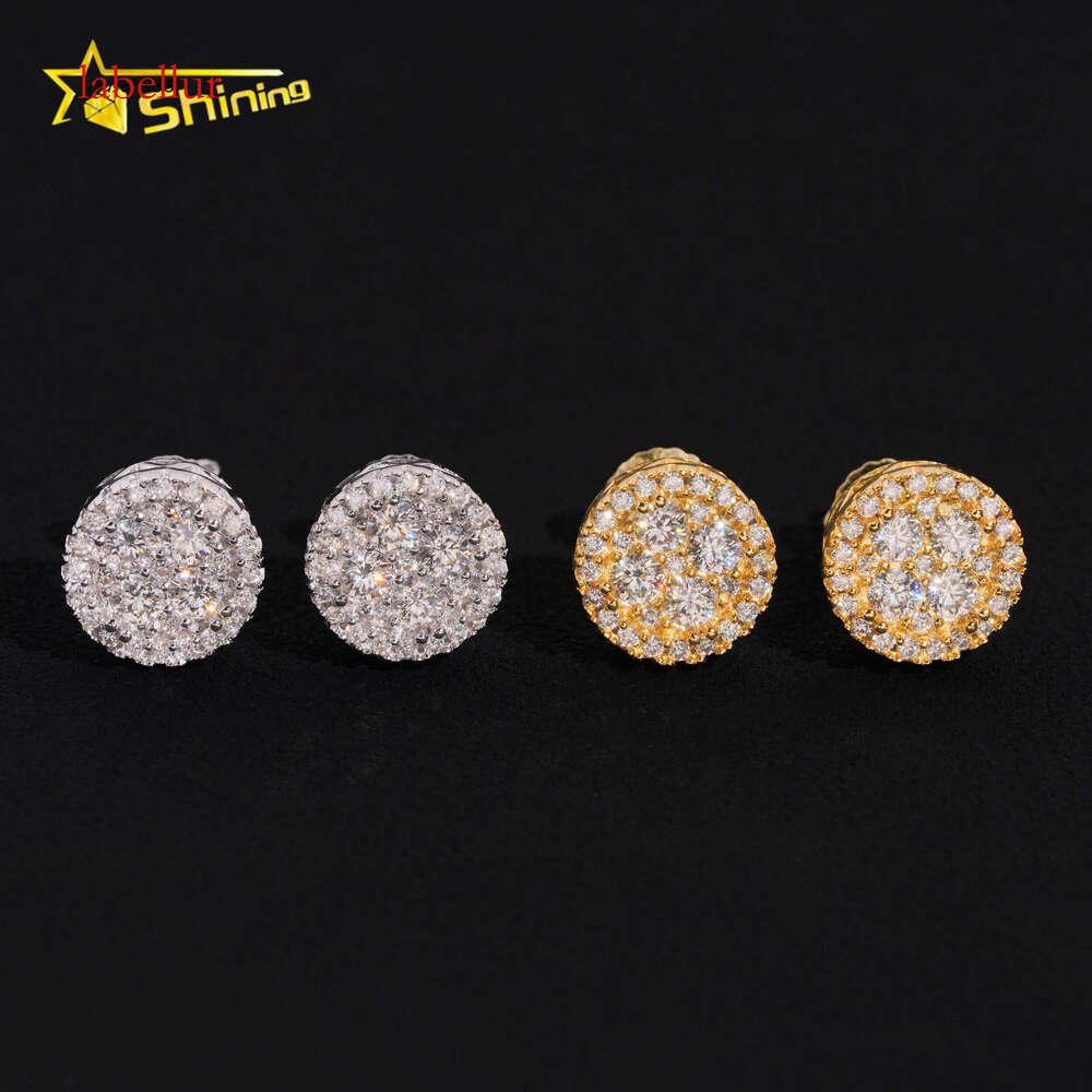 Cheapest RTS Stud Earring Fine Jewelry Gold Plated Sterling Sier Iced Out VVS Moissanite Screw Back Earrings