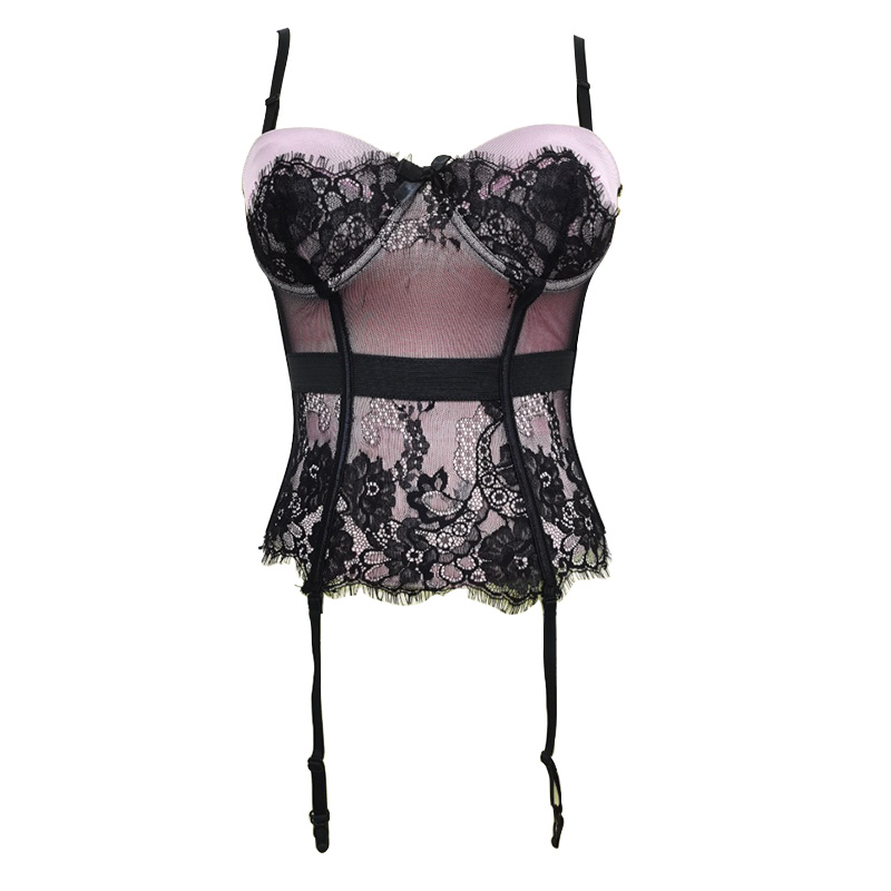 Hanging shoulders eyelashes lace steel rims chest support underwear with garters corset court attire a wide range of styles