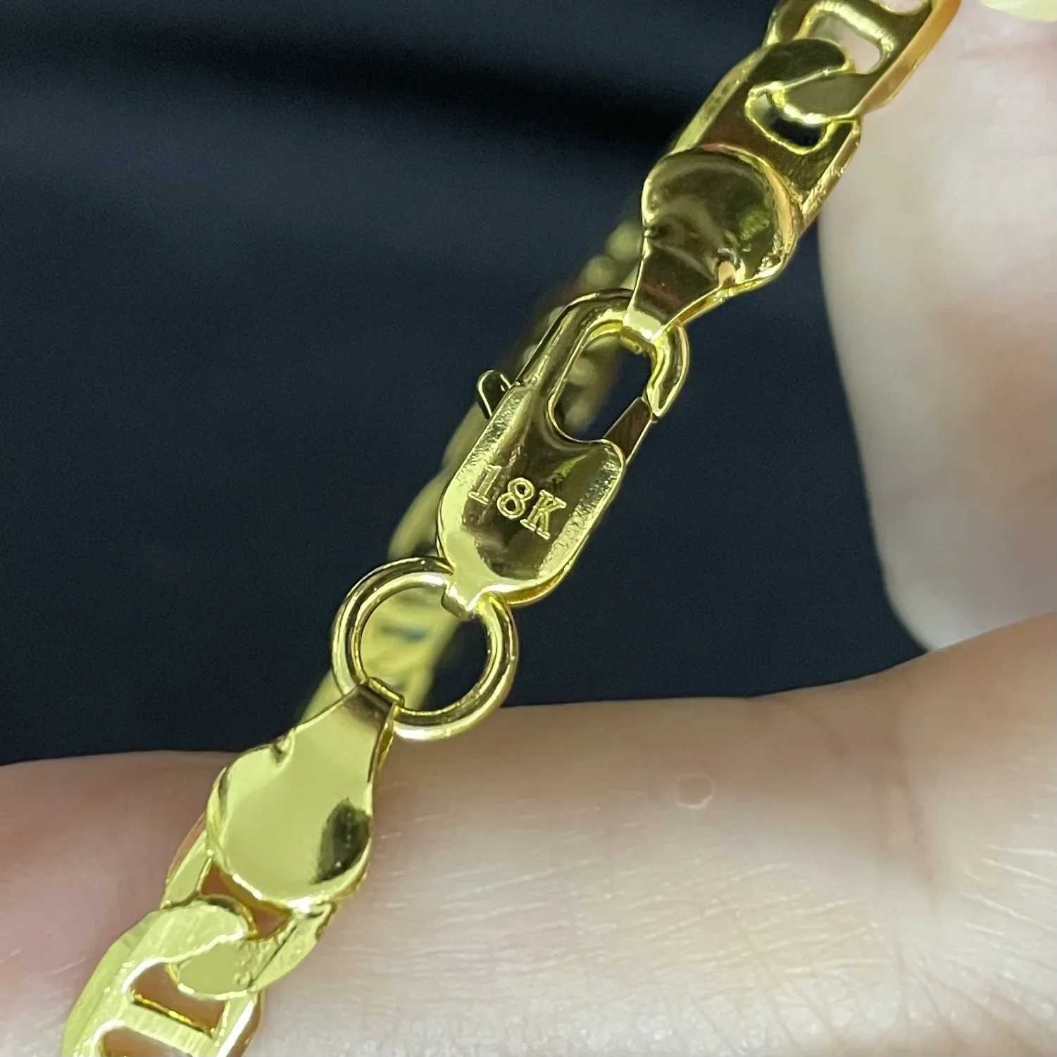 20-60CM 925 Sterling Silver 6MM Chain Men Women Necklace Bracelet 18K Gold Plated Luxury Quty Jewelry Wholesale Accessories W250630